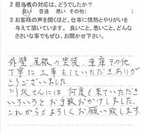 佐倉市井野で外壁・屋根塗装をされたＩ様の声