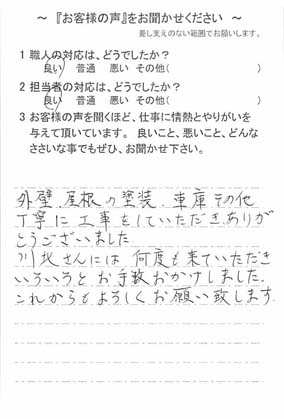   佐倉市井野で外壁・屋根塗装をされたＩ様の声