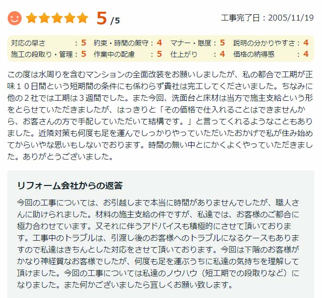   佐倉市染井野で外壁塗装をされたＦ様の声