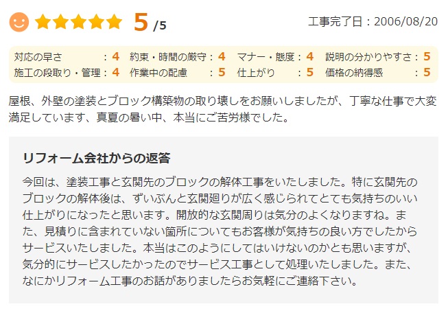   松戸市高塚新田で外壁塗装をされたＴ様の声