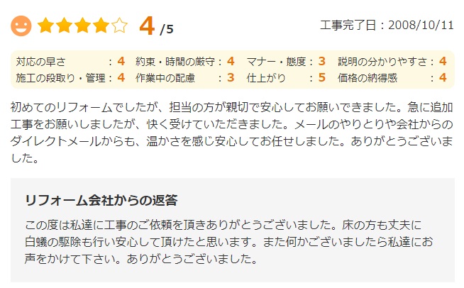   大網白里市ながた野で外壁塗装をされたＹ様の声