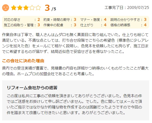  佐倉市吉見で外壁塗装をされたＩ様の声
