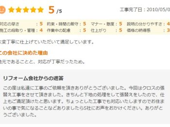 佐倉市上志津で改修工事をされたＨ様の声