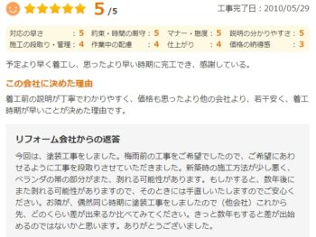 佐倉市井野で外壁塗装をされたＭ様の声