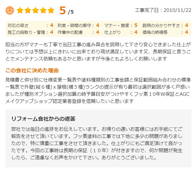   千葉市花見川区花園で外壁塗装をされたＫ様の声