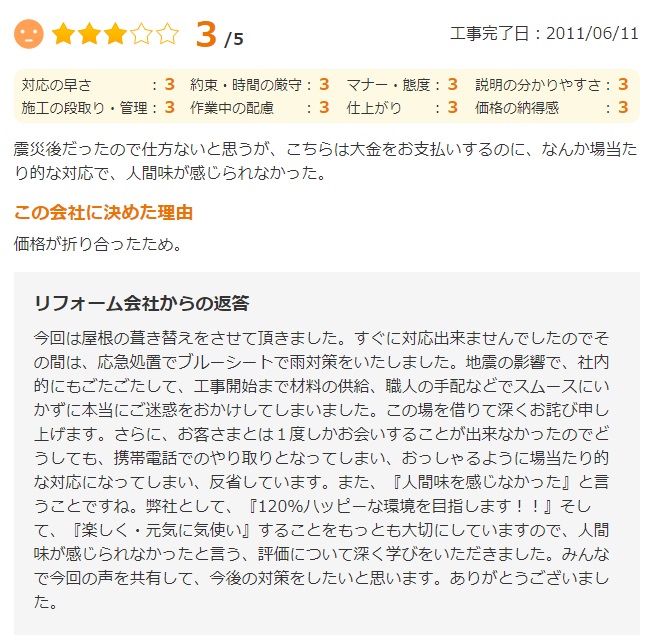   佐倉市千成で外壁塗装をされたＥ様の声