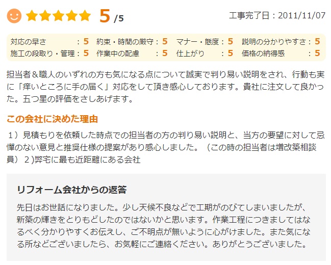   千葉市花見川区長作町で外壁塗装をされたＳ様の声