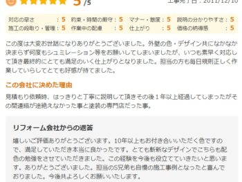 佐倉市臼井で外壁塗装をされたＩ様の声