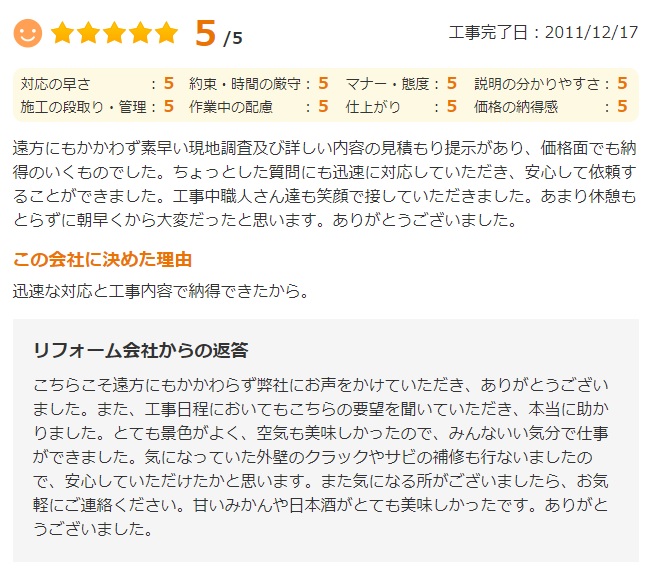   千葉市緑区誉田町で外壁塗装をされたＩ様の声