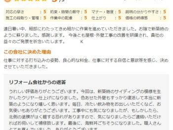 市原市中高根で外壁塗装をされたＩ様の声