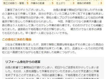 千葉市若葉区高品町で外壁塗装をされたＧ様の声