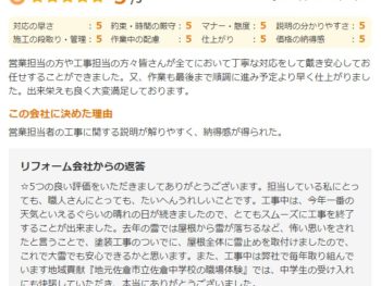 四街道市大日で外壁塗装をされたＡ様の声