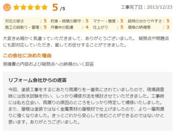佐倉市大蛇町で外壁塗装をされたＫ様の声