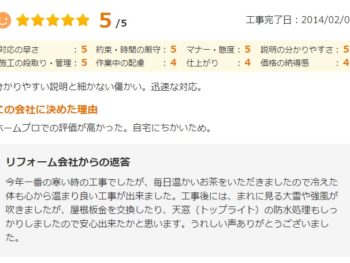 佐倉市井野で外壁塗装をされたＫ様の声