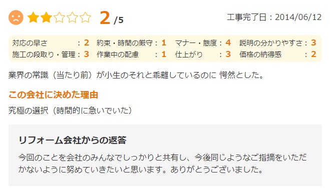   四街道市大日で外壁塗装をされたＦ様の声