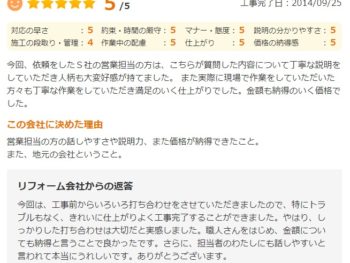 佐倉市石川で外壁塗装をされたＫ様の声