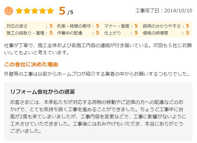   千葉市緑区土気町で外壁塗装をされたＯ様の声