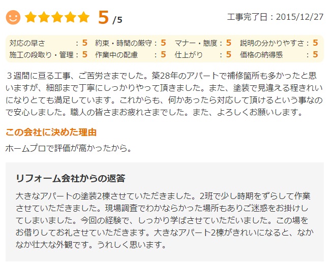   四街道市大日で外壁塗装をされたＳ様の声