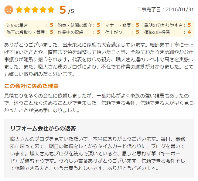   千葉市稲毛区稲毛町で外壁塗装をされたＨ様の声