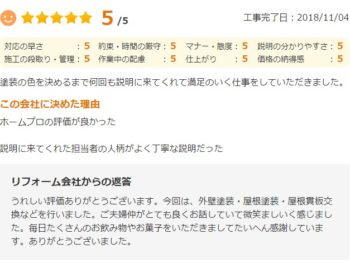 佐倉市城で外壁塗装をされたＦ様の声