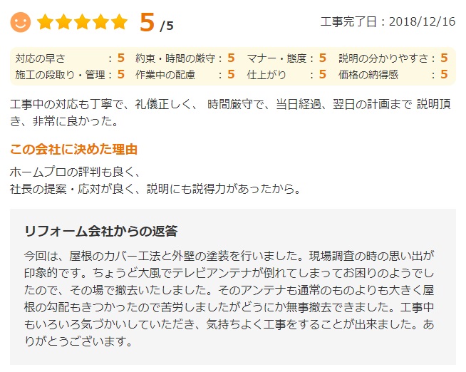   佐倉市表町で外壁塗装をされたＩ様の声