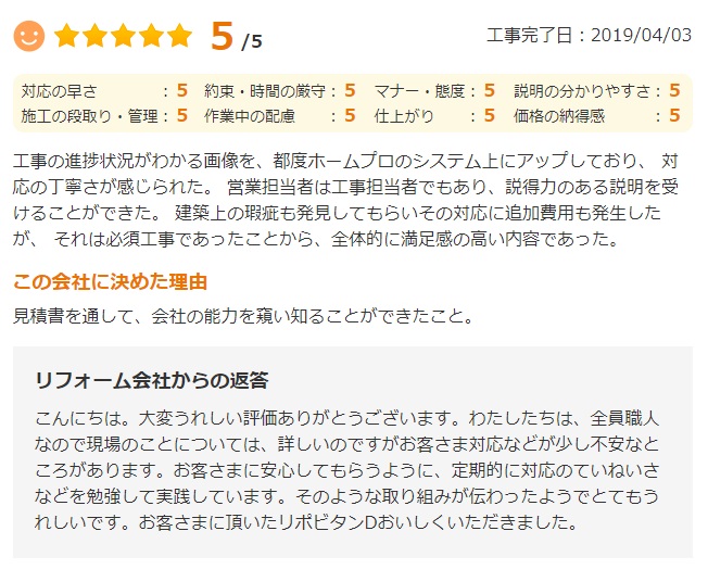   四街道市鷹の台で外壁塗装をされたＨ様の声