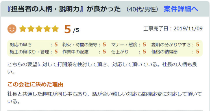   千葉市花見川区み春野で外壁塗装をされたＯ様の声