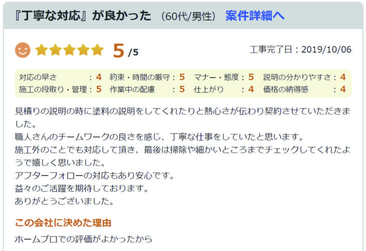   船橋市飯山満町で外壁塗装をされたＫ様の声