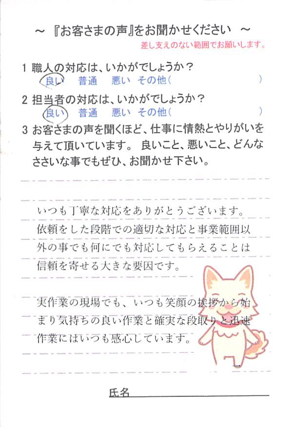   佐倉市染井野で外壁塗装をされたＩ様の声
