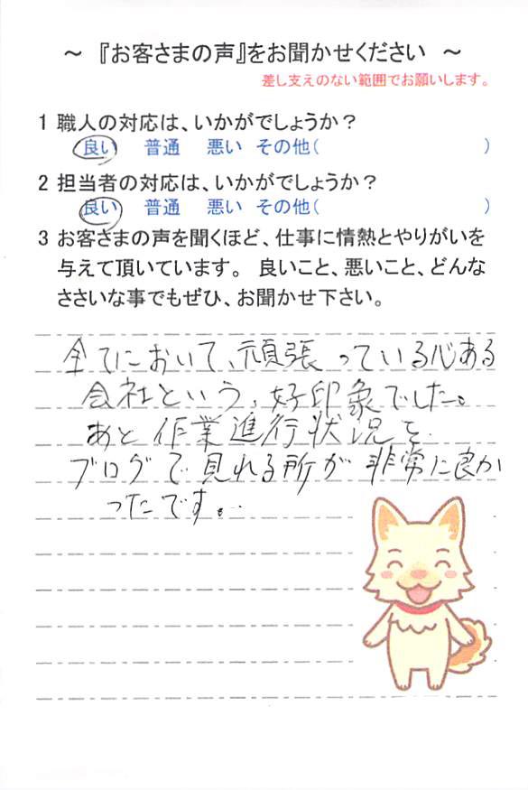   佐倉市生谷で外壁塗装をされたＩ様の声