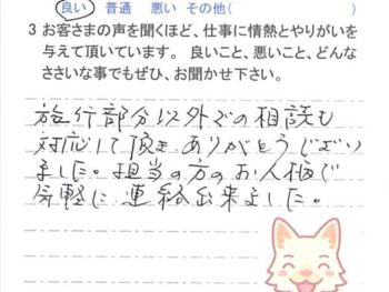船橋市小室で外壁塗装をされたＩ様の声