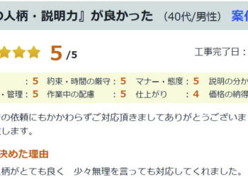 『担当の人柄・説明力』が先生だった