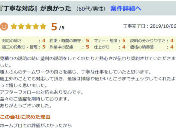 『丁寧な対応』が良かった (60代/男性)